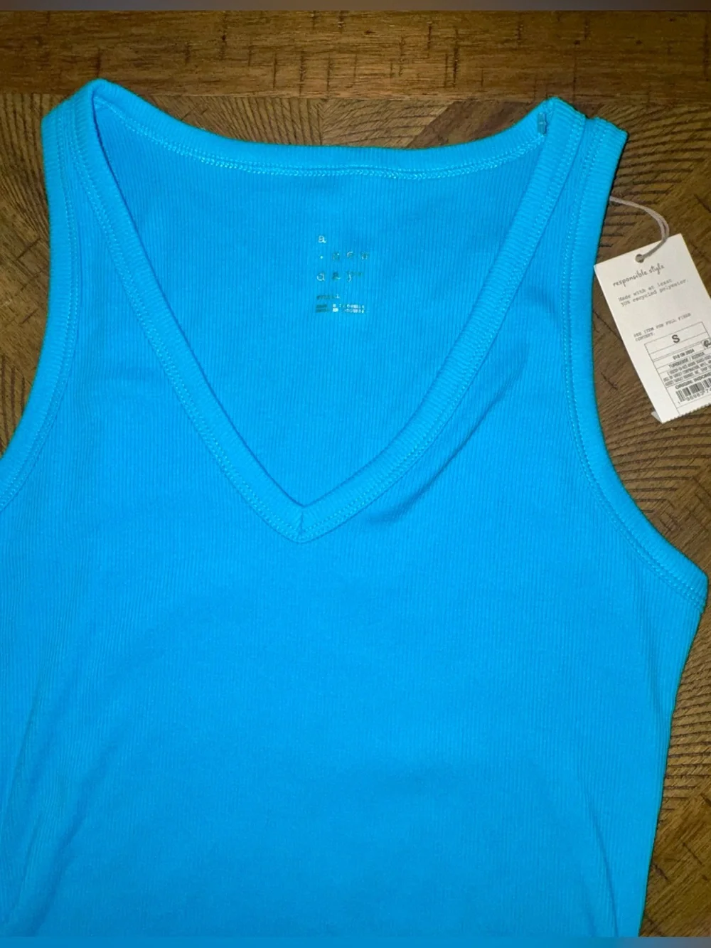 🩵 Bright Turquoise Blue V-Neck Midi Ruched Dress w/ Low Side Slit - size Small - Picture 13 of 15